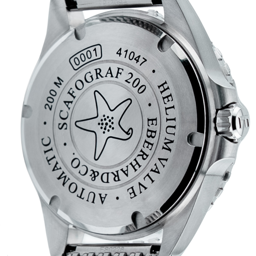 Eberhard Scafograf 200 MCMLIX 41047.02 CA2C bracciale Chassis in acciaio