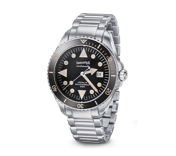 Eberhard Scafograf 300 MCMLIX 41034.07/VS CAD quadrante nero bracciale acciaio