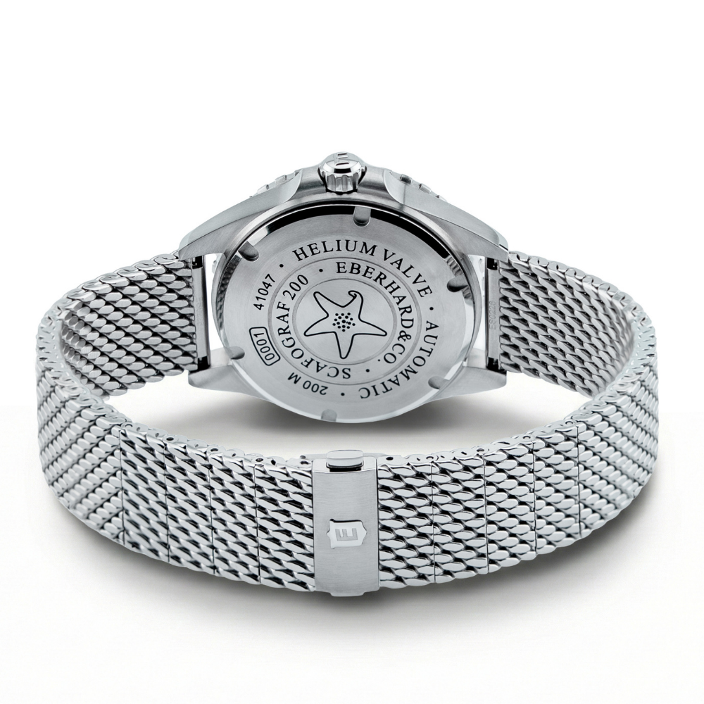 Eberhard Scafograf 200 MCMLIX 41047.04 CAM2C dettaglio maglia milanese