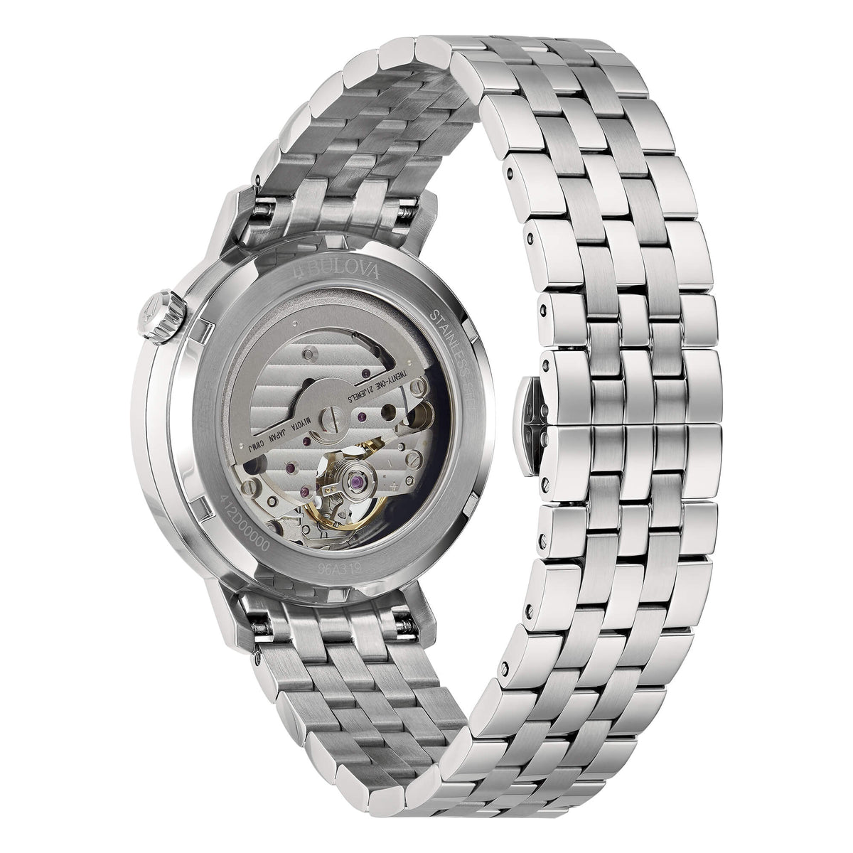 Bulova 96A319 Aerojet Automatic 38 mm, vista del fondello