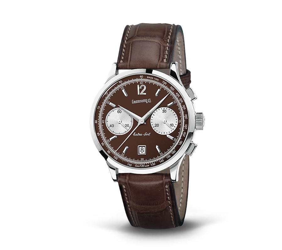 Eberhard Extra-Fort Vitré 31952.4 CP quadrante chocolat contatori argenté