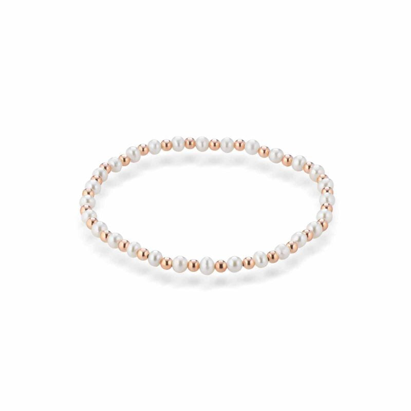 Bracciale Lelune Glamour in argento rosa e perle d'acqua dolce
