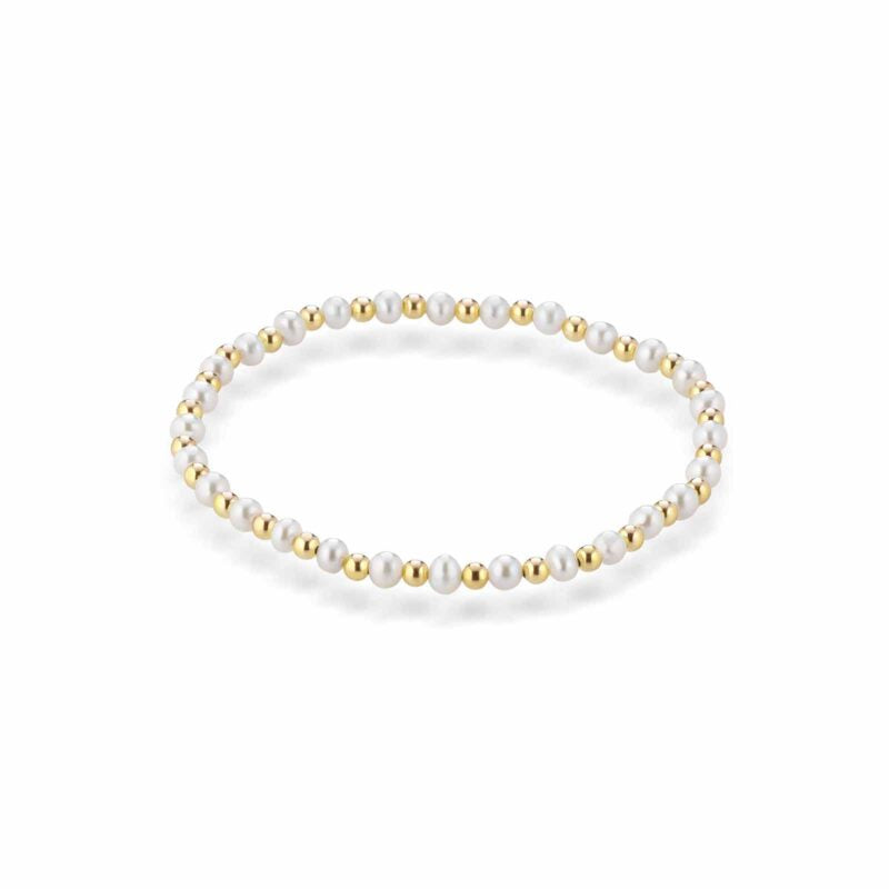 Bracciale Lelune Glamour in argento giallo e perle d'acqua dolce