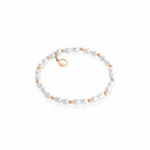 Bracciale Lelune Glamour elastico con perle d'acqua dolce e argento rosa
