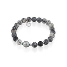 Bracciale Lelune Glamour in pietre naturali con perla Tahiti ed argento