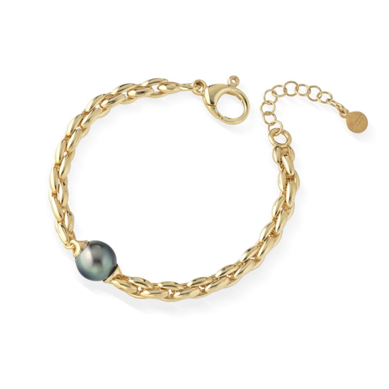 Bracciale Lelune Glamour in argento rosè con perla Tahiti