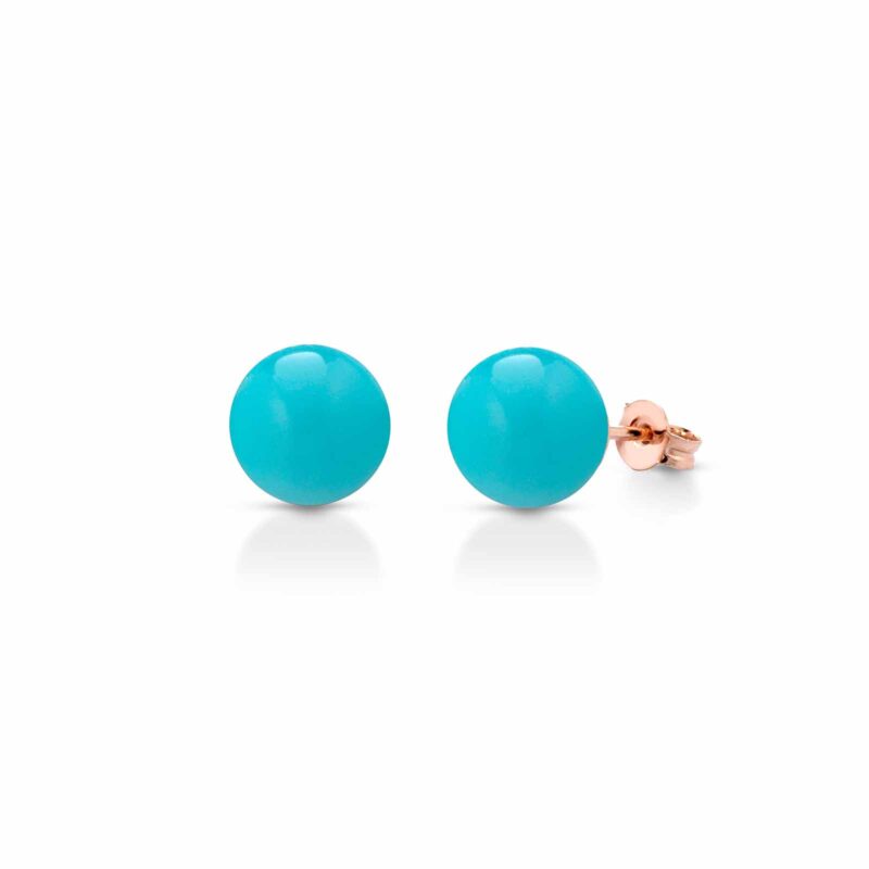 Orecchini Lelune Glamour con pasta di turchese ed argento rosa