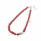 Collana Lelune Glamour in pasta di corallo con argento rosa e perle d'acqua dolce