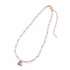 Collana Lelune Glamour con perle d'acqua dolce, argento rosa, spinello rosa e cristallo rosa