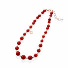 Collana Lelune Glamour in pasta di corallo con argento rosa e perle d'acqua dolce
