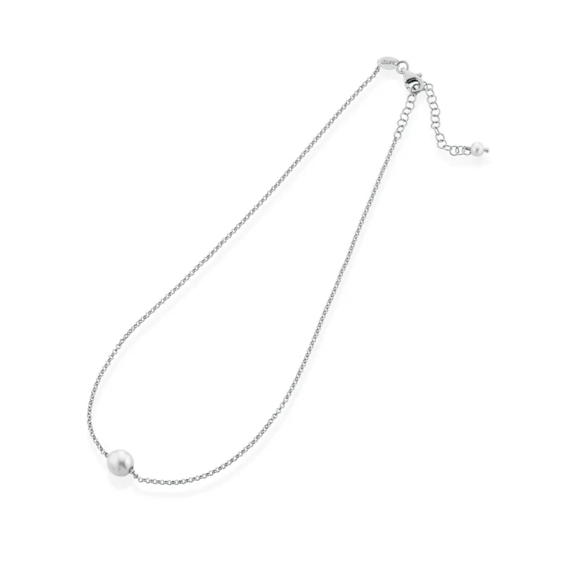 Collana LeLune Glamour in argento bianco con perla coltivata d'acqua dolce