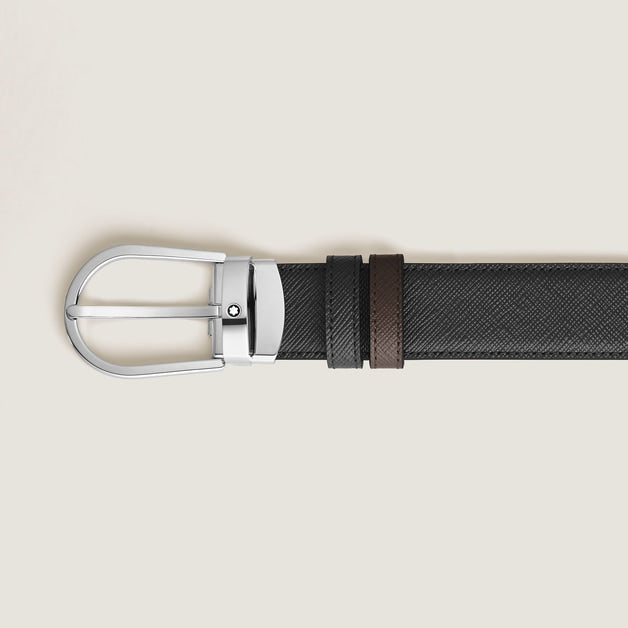 Cintura Reversibile A Ferro di Cavallo in Pelle Sartorial