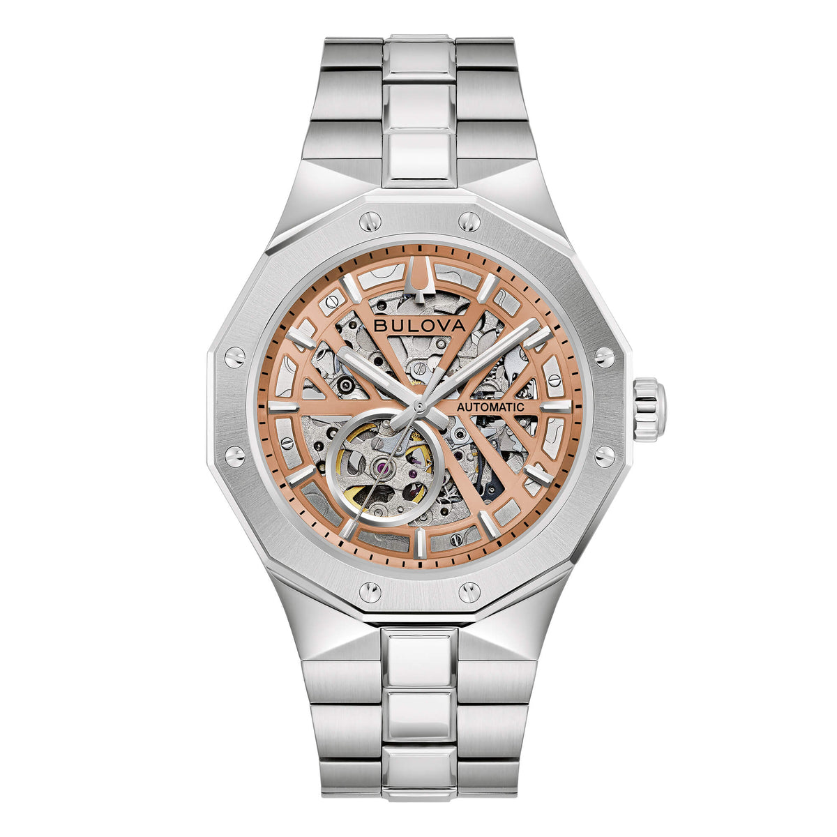 Bulova 96A351 Octagon Prestige Automatic, vista frontale