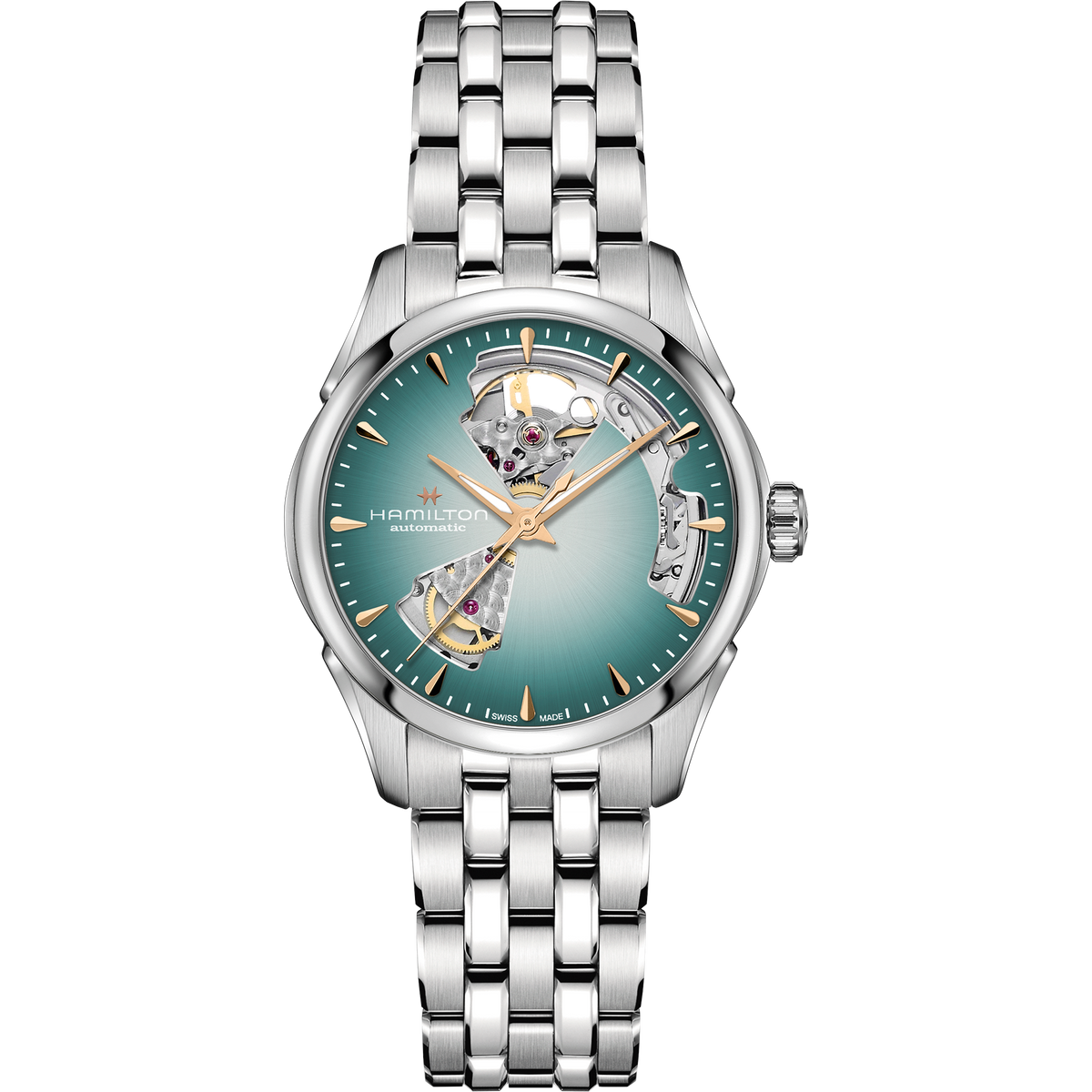 Hamilton Jazzmaster Open Heart Auto 36mm H32215143 quadrante turchese