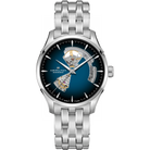 Hamilton Jazzmaster Open Heart Auto H32675140 quadrante blu fumé