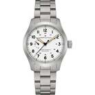 Hamilton Khaki Field Mechanical Power Reserve 40mm H69509110 quadrante bianco bracciale acciaio