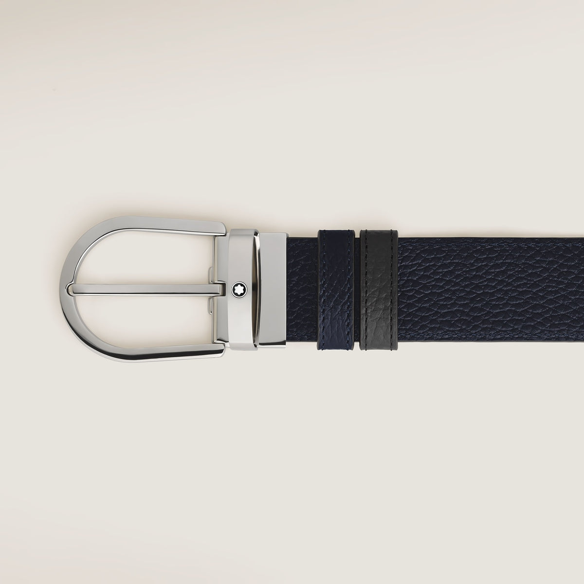 Montblanc MB223439 Cintura Reversibile Horseshoe 35 mm in Pelle con Grana — vista 4