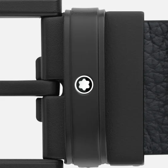Cintura reversibile 35 mm in pelle blu/nera