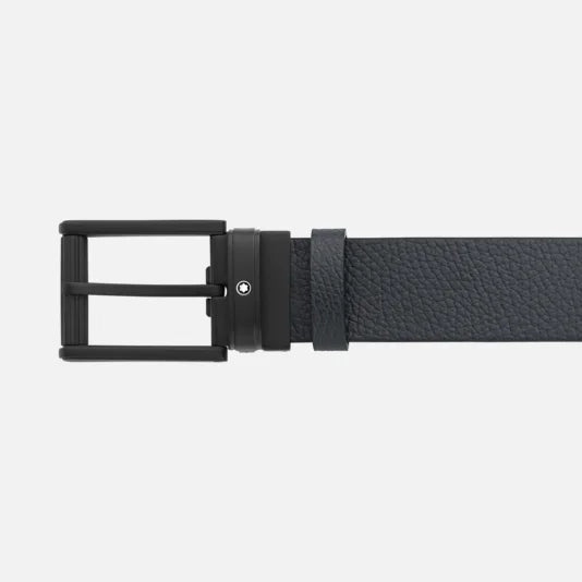 Cintura reversibile 35 mm in pelle blu/nera