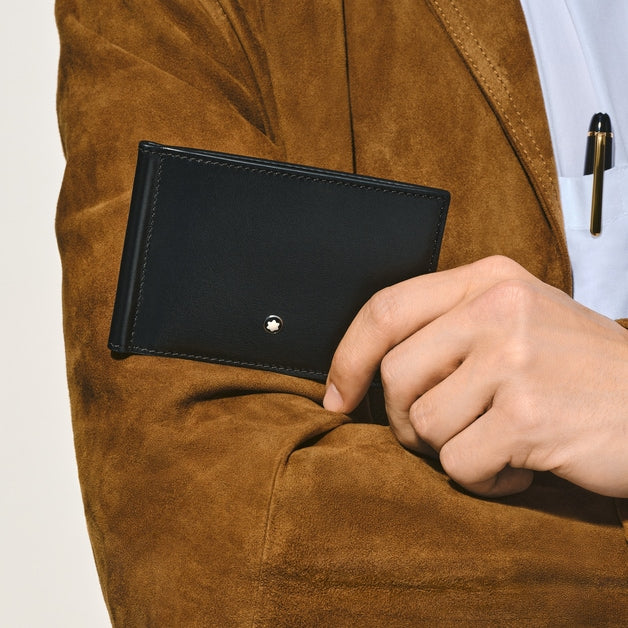 Montblanc Portafoglio 6 Tasche con Fermasoldi in Pelle Meisterstück – vista 4